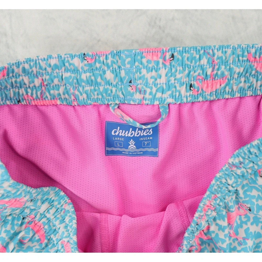 Chubbies The Domingos Are For Flamingos Swim Trunks Mens Large 7